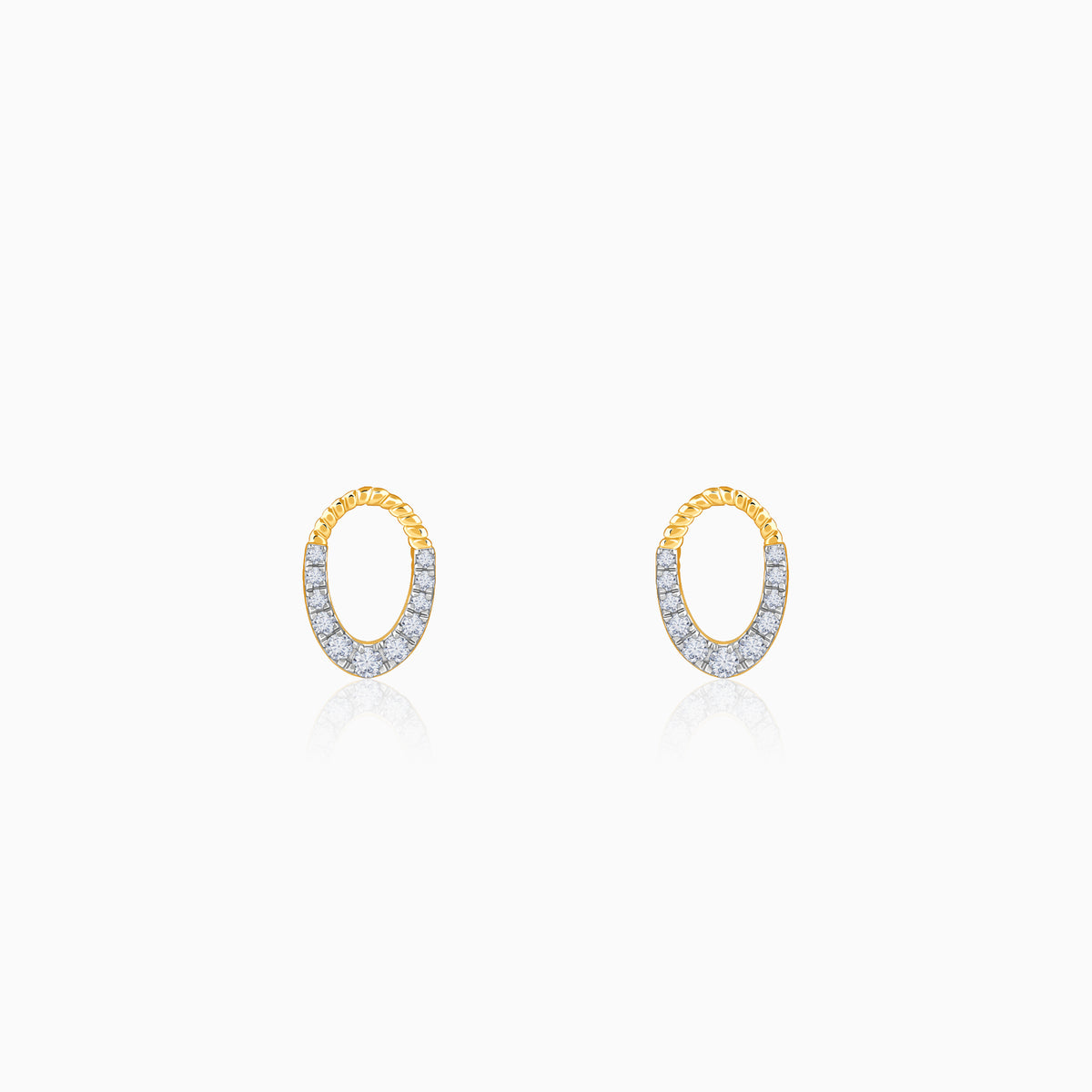 Gold Oval Gleam Lab Grown Diamond Earrings