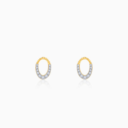 Gold Oval Gleam Lab Grown Diamond Earrings