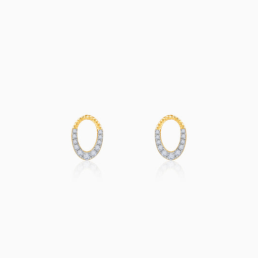 Gold Oval Gleam Lab Grown Diamond Earrings