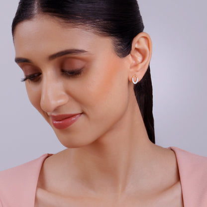 Gold Oval Gleam Lab Grown Diamond Earrings