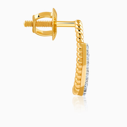 Gold Oval Gleam Lab Grown Diamond Earrings