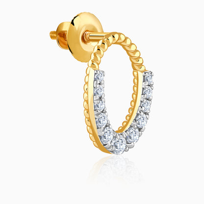 Gold Oval Gleam Lab Grown Diamond Earrings