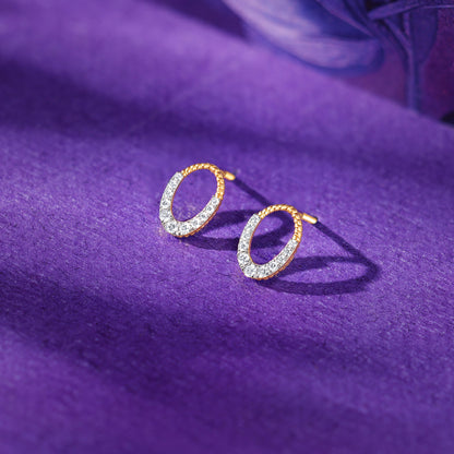 Gold Oval Gleam Lab Grown Diamond Earrings