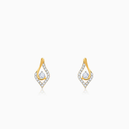 Gold Leaflet Sparkle Lab Grown Diamond Studs