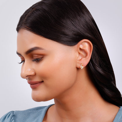 Gold Leaflet Sparkle Lab Grown Diamond Studs