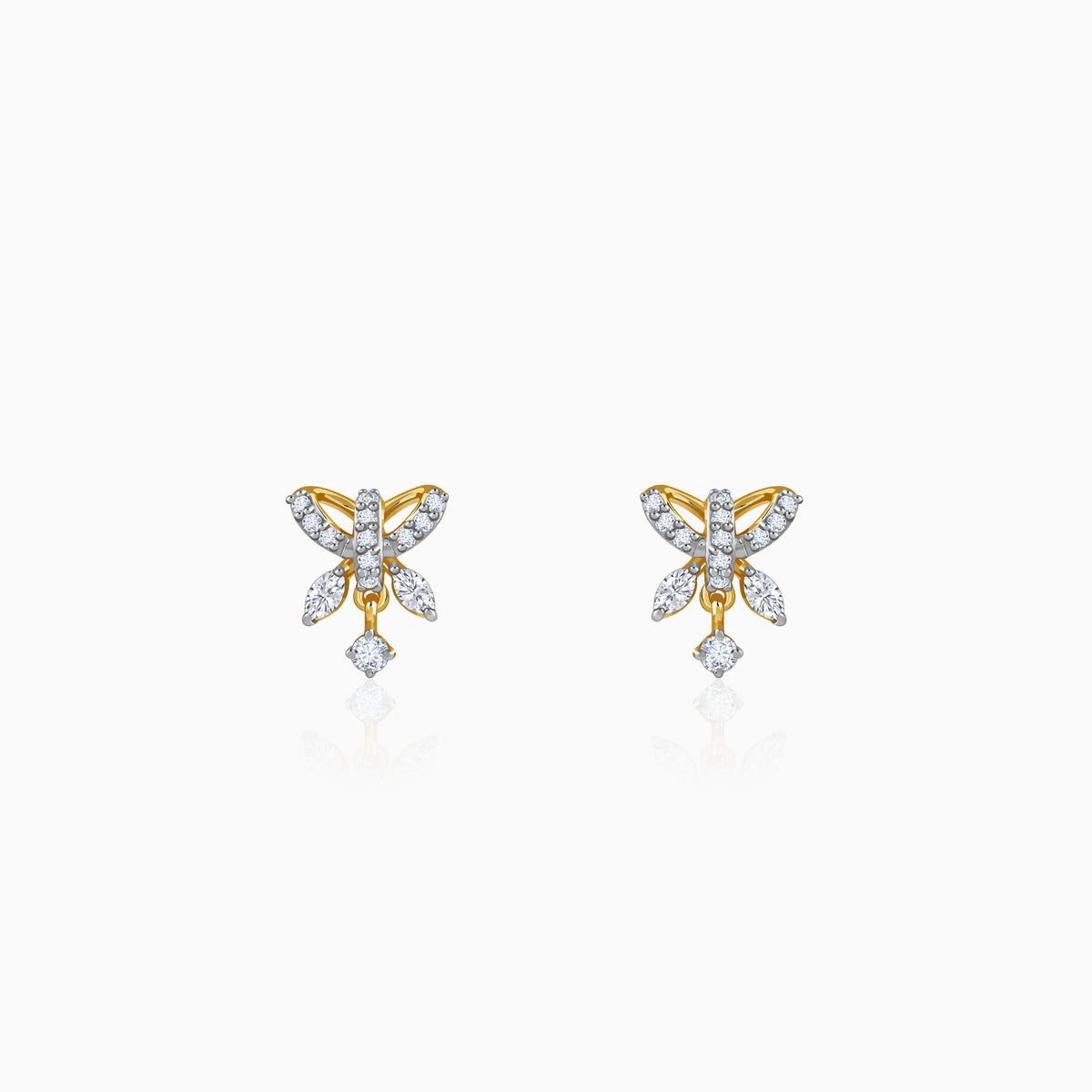 Gold Fluttering Kiss Lab Grown Diamond Earrings
