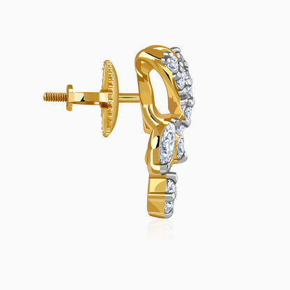 Gold Fluttering Kiss Lab Grown Diamond Earrings