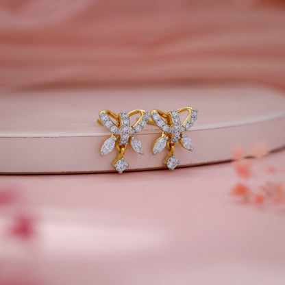 Gold Fluttering Kiss Lab Grown Diamond Earrings
