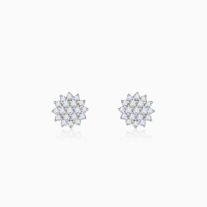 Gold Carnation Floral Lab Grown Diamond Studs