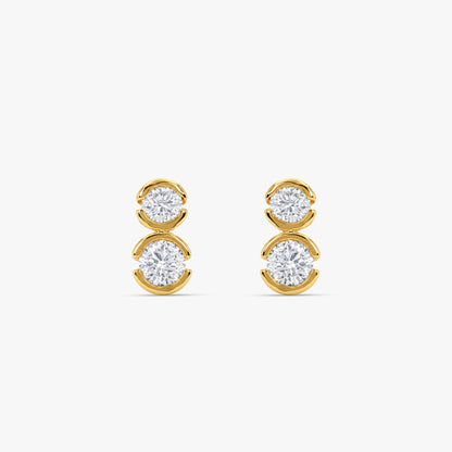 Gold Marielle Duo Lab Grown Diamond Earrings