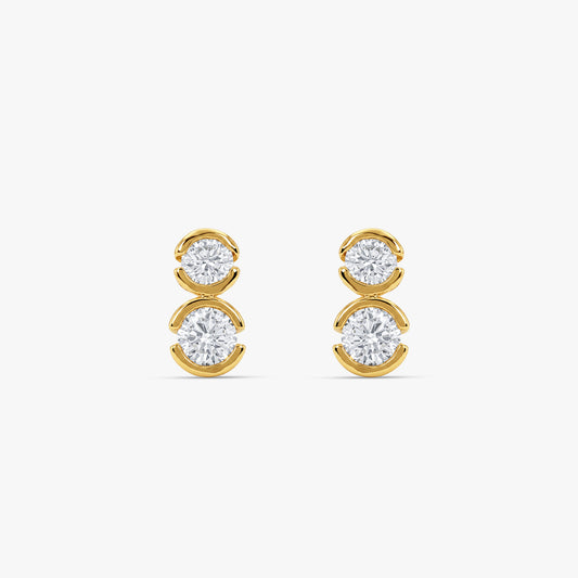 Gold Marielle Duo Lab Grown Diamond Earrings
