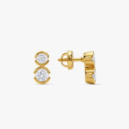 Gold Marielle Duo Lab Grown Diamond Earrings