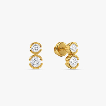 Gold Marielle Duo Lab Grown Diamond Earrings