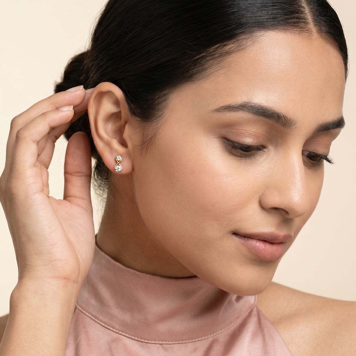 Gold Infini Aveline Lab Grown Diamond Earrings