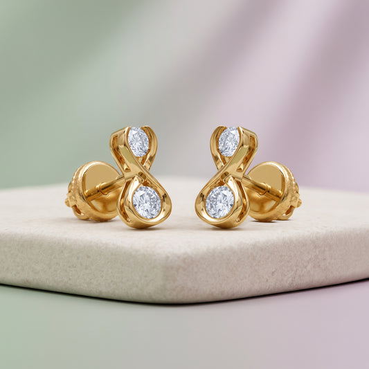 Gold Infini Aveline Lab Grown Diamond Earrings