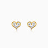 Gold Heart Frame Lab Grown Diamond Studs