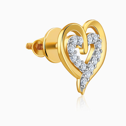 Gold Heart Frame Lab Grown Diamond Studs