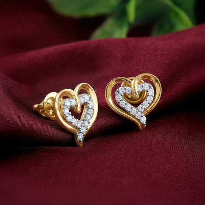 Gold Heart Frame Lab Grown Diamond Studs