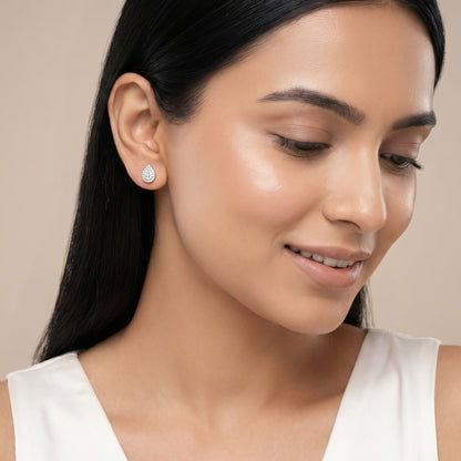 Gold Drape Lab Grown Diamond Earrings