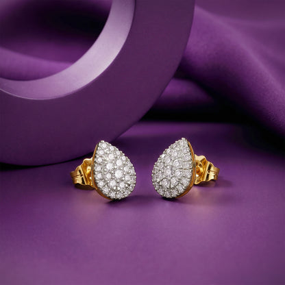 Gold Drape Lab Grown Diamond Earrings