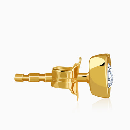 Gold Stylish Heart Lab Grown Diamond Studs