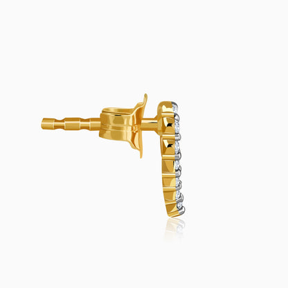 Gold Love Alert Lab Grown Diamond Studs