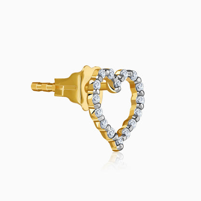 Gold Love Alert Lab Grown Diamond Studs