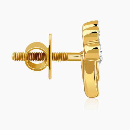 Gold Serenity Floral Lab Grown Diamond Earrings