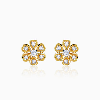 Gold Florique Lab Grown Diamond Earrings