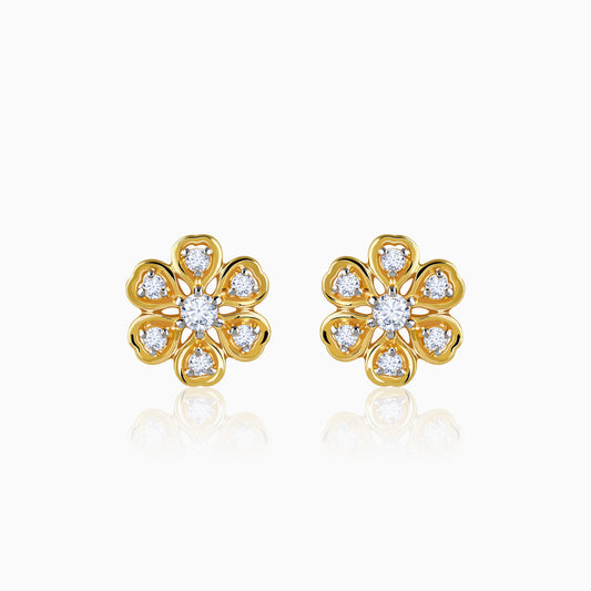 Gold Florique Lab Grown Diamond Earrings