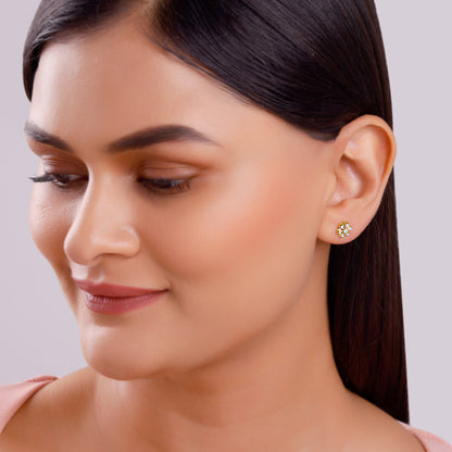 Gold Florique Lab Grown Diamond Earrings