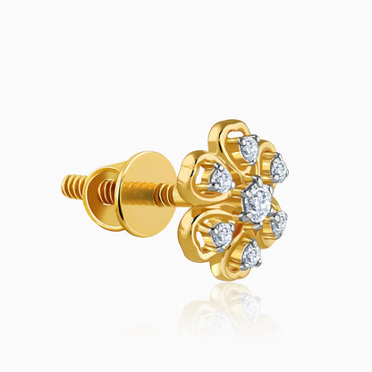 Gold Florique Lab Grown Diamond Earrings