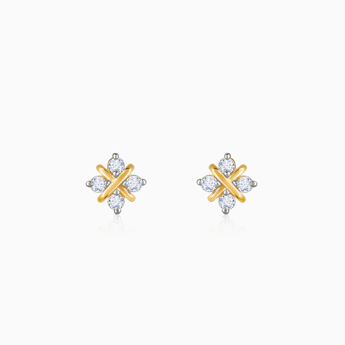 Gold Quartet Lab Grown Diamond Earrings