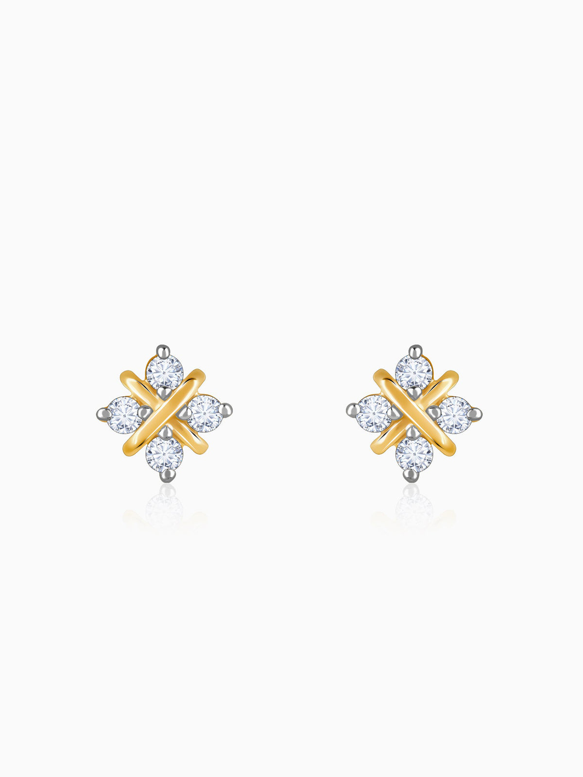 Gold Quartet Lab Grown Diamond Earrings