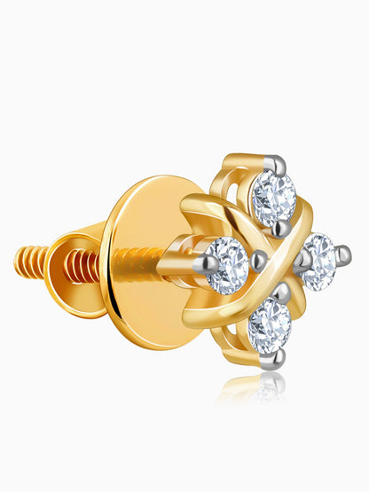 Gold Quartet Lab Grown Diamond Earrings