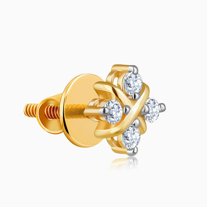 Gold Quartet Lab Grown Diamond Earrings