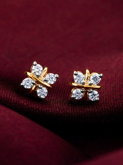 Gold Quartet Lab Grown Diamond Earrings