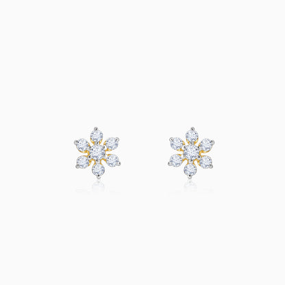 Gold Floral Shine Lab Grown Diamond Earrings
