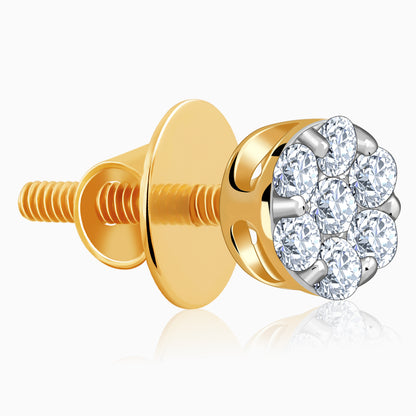 Gold Bud Lab Grown Diamond Earrings