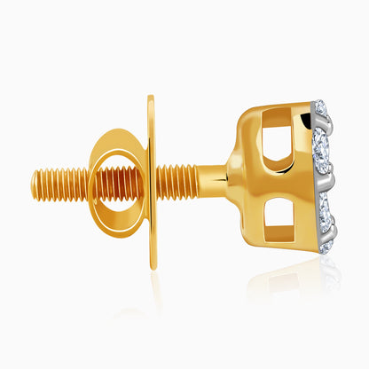 Gold Bud Lab Grown Diamond Earrings