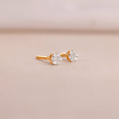 Gold Bud Lab Grown Diamond Earrings