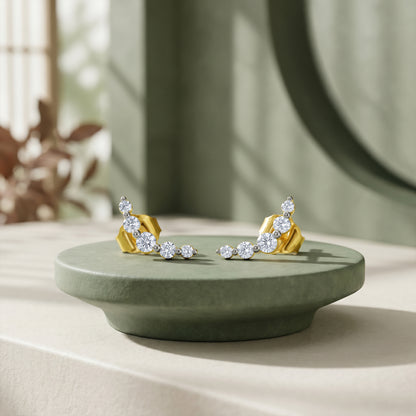 Gold Noeline Cascade Lab Grown Diamond Earrings