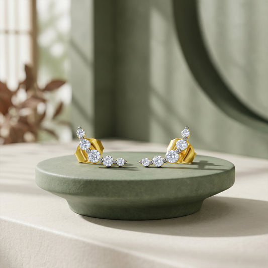 Gold Noeline Cascade Lab Grown Diamond Earrings