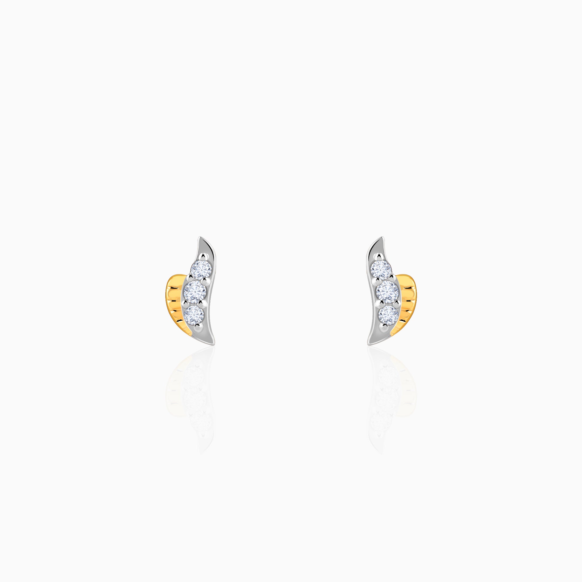 Gold Wave Lab Grown Diamond Earrings