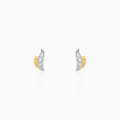 Gold Wave Lab Grown Diamond Earrings