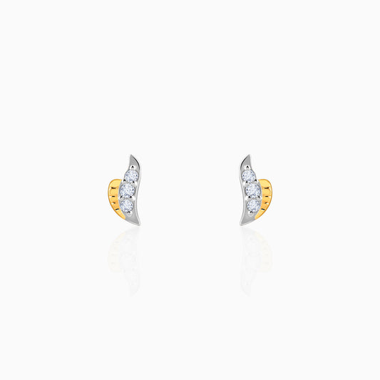 Gold Wave Lab Grown Diamond Earrings
