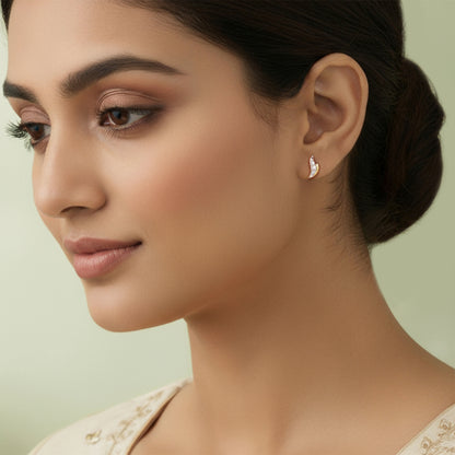 Gold Wave Lab Grown Diamond Earrings