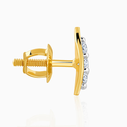Gold Wave Lab Grown Diamond Earrings