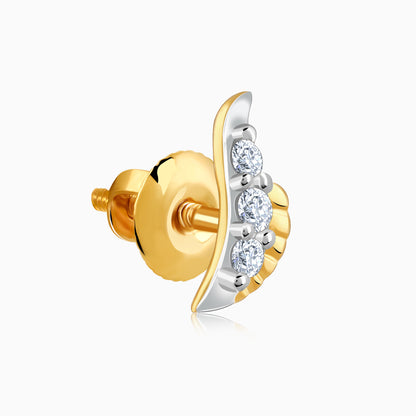 Gold Wave Lab Grown Diamond Earrings