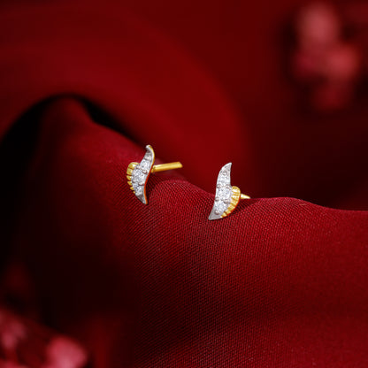 Gold Wave Lab Grown Diamond Earrings